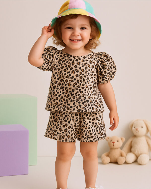 Girls cheetah printed set