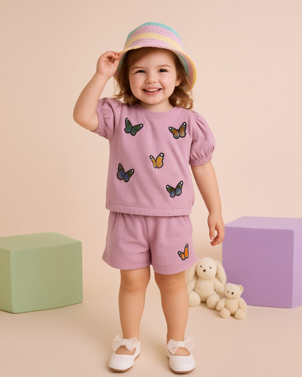 Girls pink butterfly set