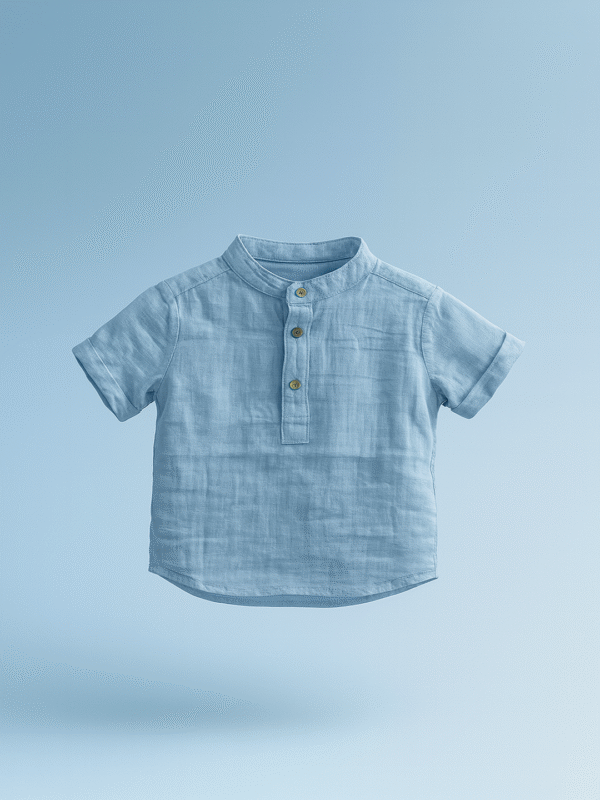 Sky blue boys cotton shirt