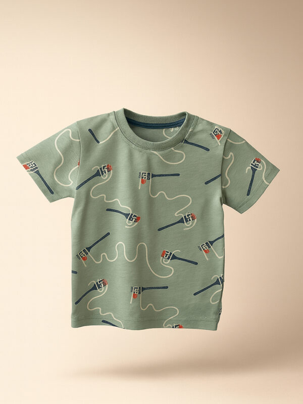 Olive green "noodle" tee - Image 4