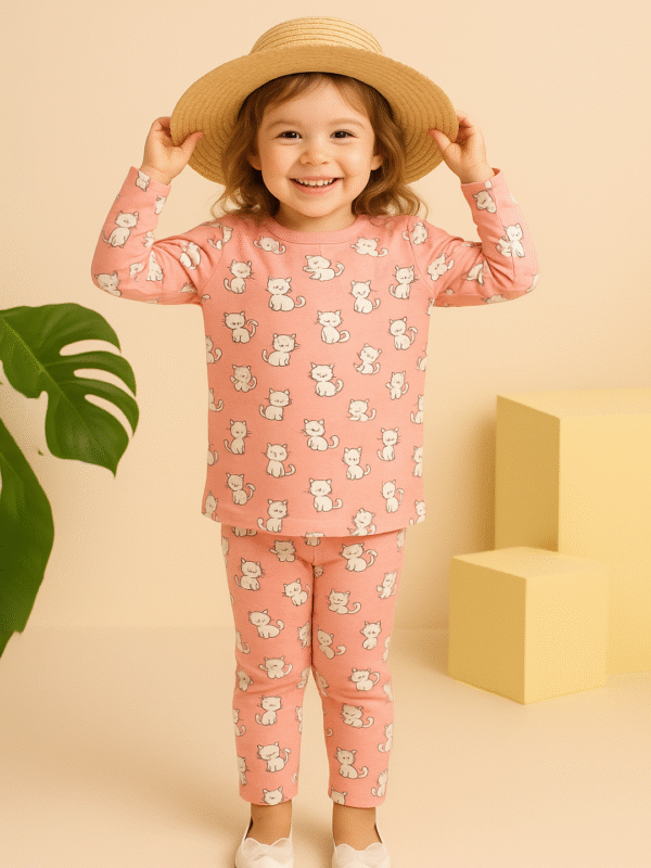 pink full sleeve girls set