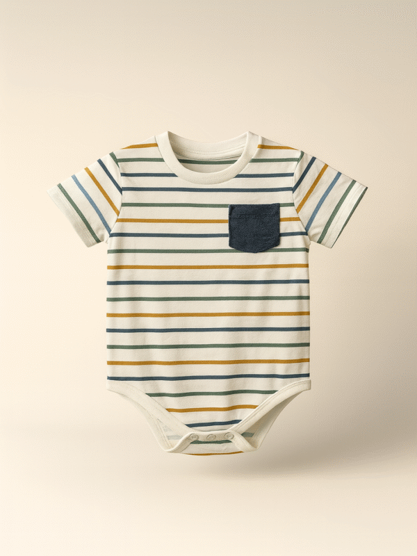 Striped baby newborn rompers - Image 4