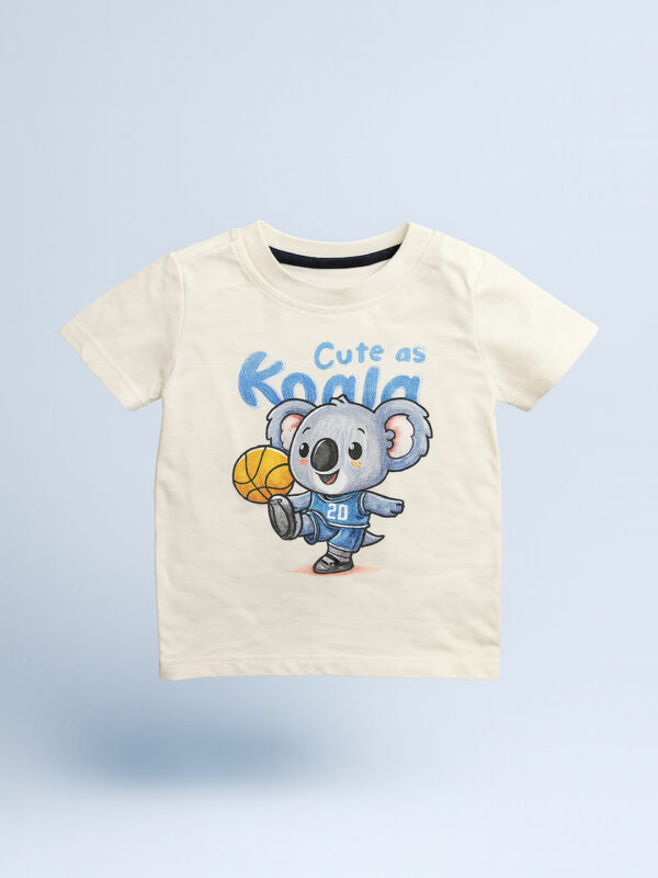 "Cute as koala" white half sleeve tee