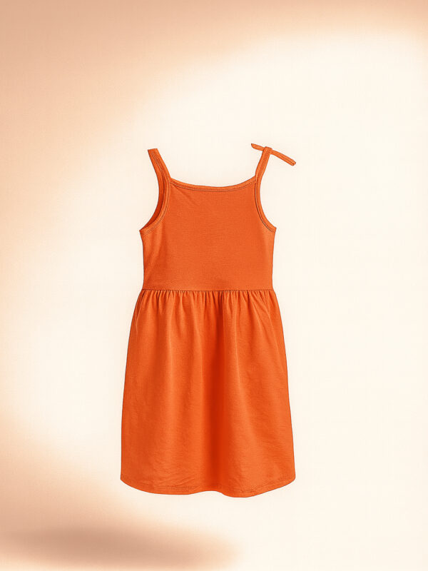 Peach sleeveless girls frock - Image 2