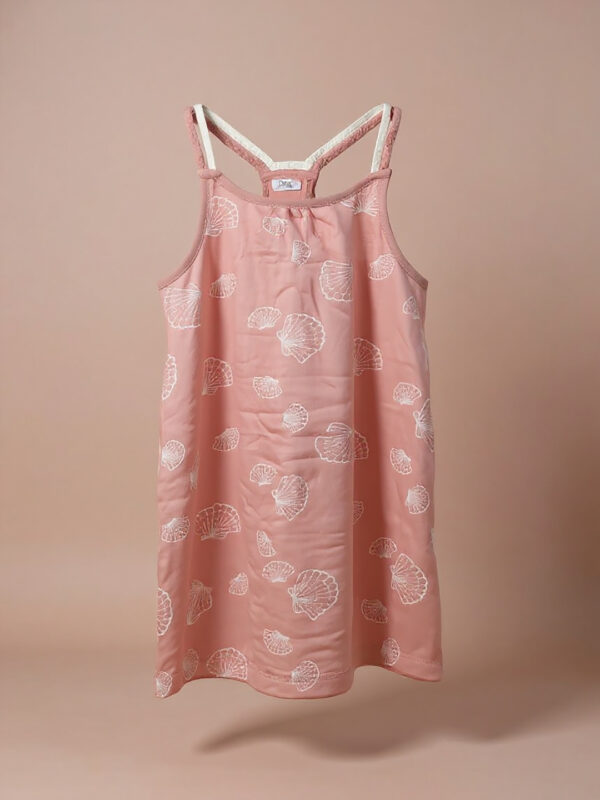 Pink threaded girls sleeveless frock - Image 2