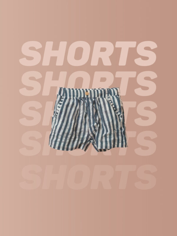 Blue & white striped shorts