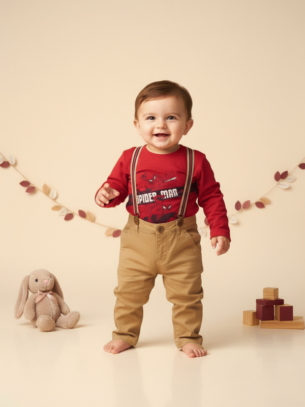 spiderman boys t-shirt with suspenders set