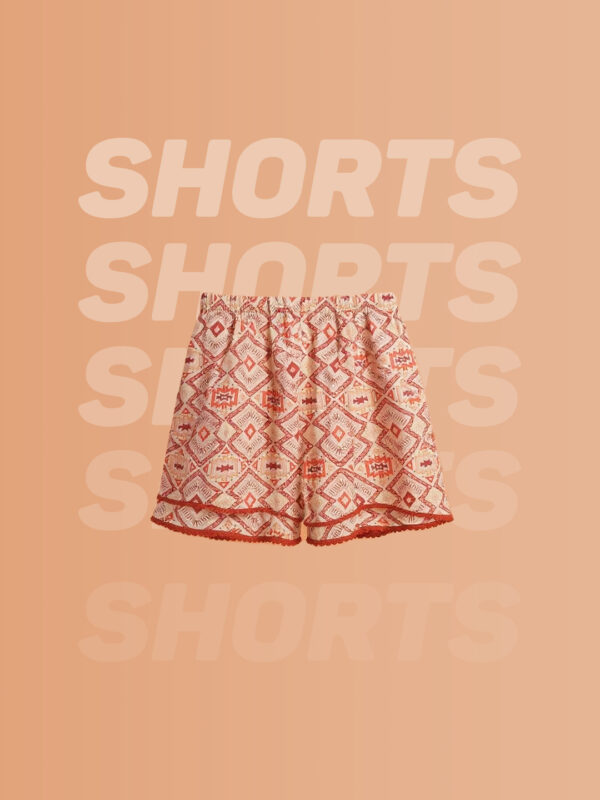 Orange patterned girls shorts