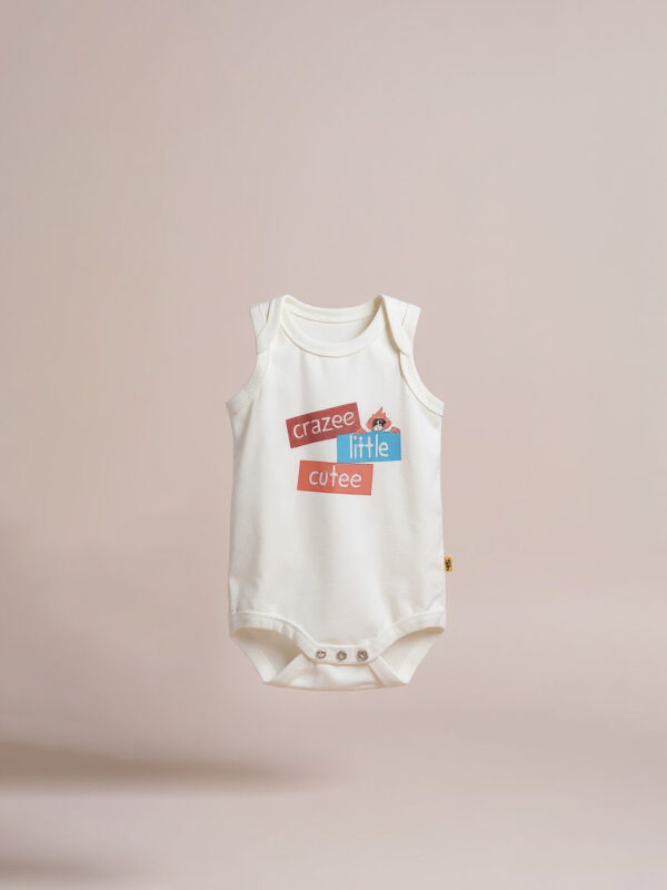 Crazy little no sleeve baby romper - Image 2