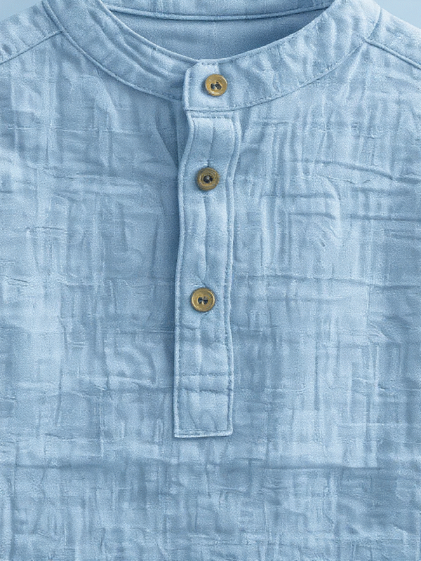 Sky blue boys cotton shirt - Image 2