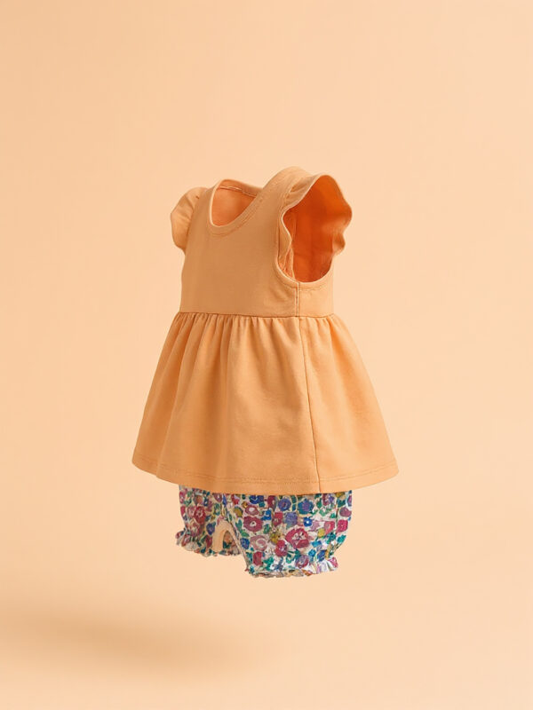 Girls peach floral set - Image 2