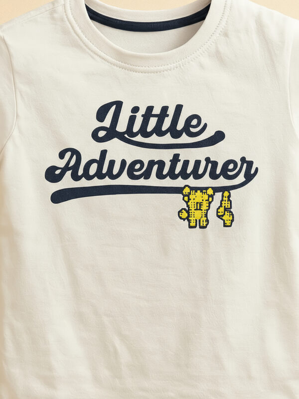 Little adventurer boys White tee - Image 2