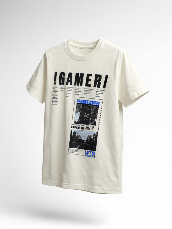 White half sleeve boys "GAMER" tshirt - Image 2