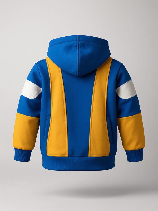 Yellow striped blue hoodie - Image 3