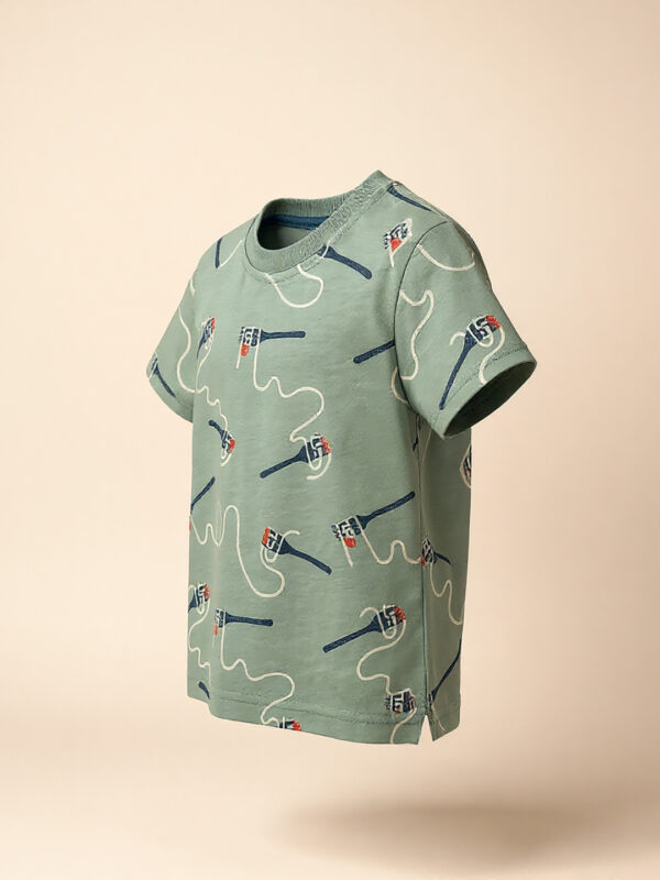Olive green "noodle" tee - Image 3