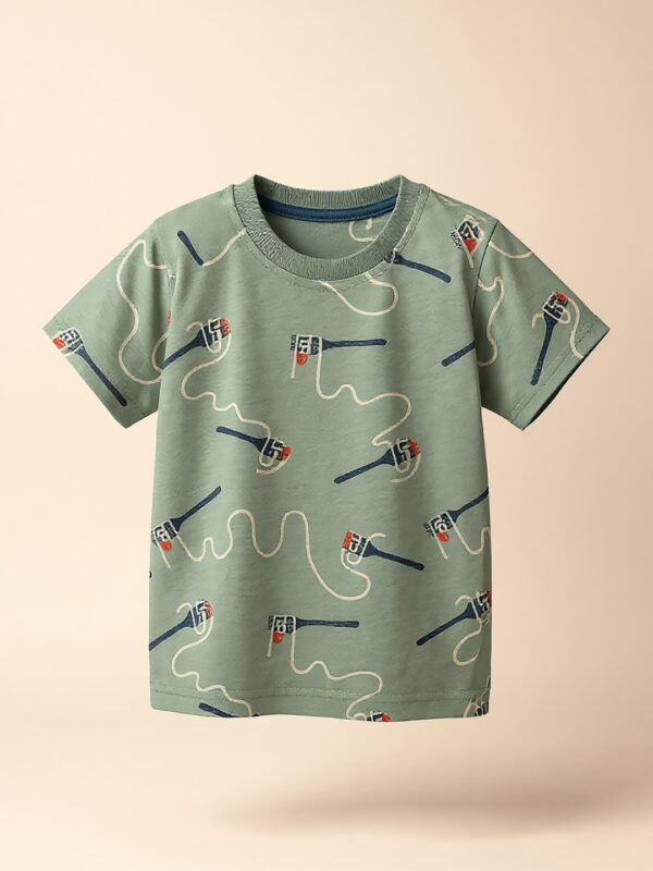 Olive green "noodle" tee