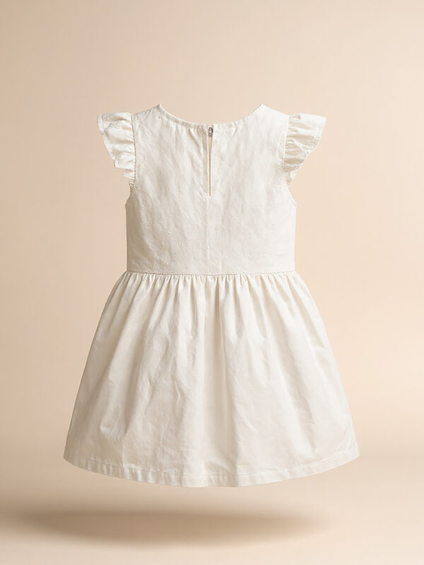 White half sleeve girls frock - Image 3