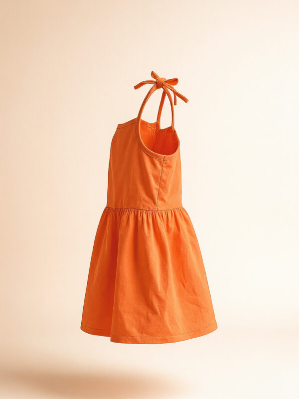 Peach sleeveless girls long frock - Image 2