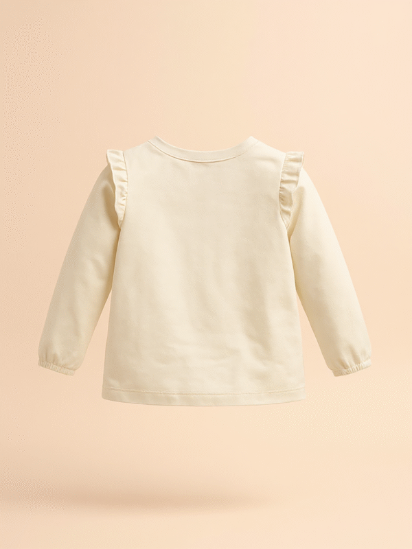 Christmas deer beige girls top - Image 4