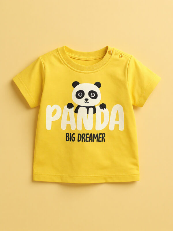 Yellow panda girls half sleeve tee - Image 3