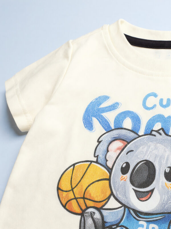 "Cute as koala" white half sleeve tee - Image 5