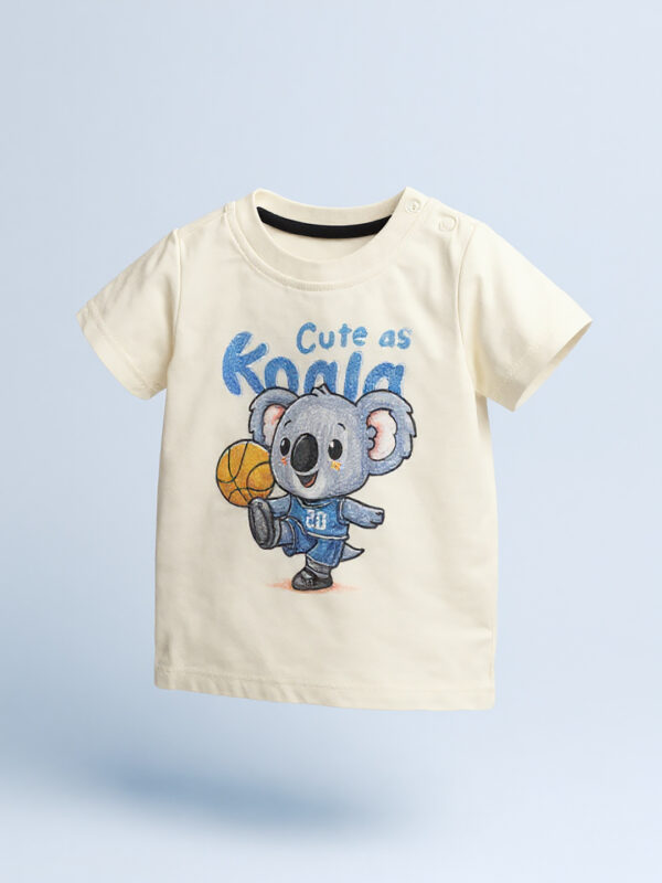 "Cute as koala" white half sleeve tee - Image 2