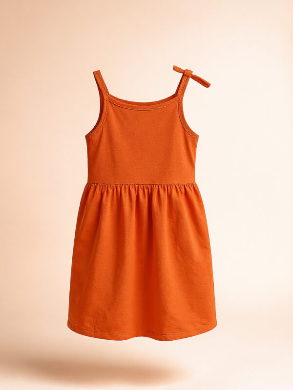 Peach sleeveless girls frock