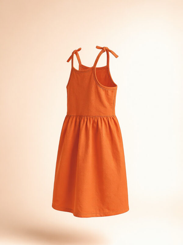 Peach sleeveless girls frock - Image 3