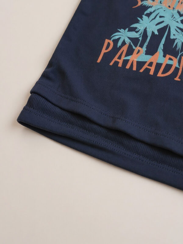 "Summer Paradise" navy sleeveless tee - Image 3