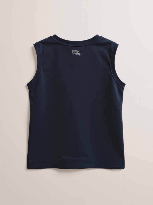 "Summer Paradise" navy sleeveless tee - Image 4