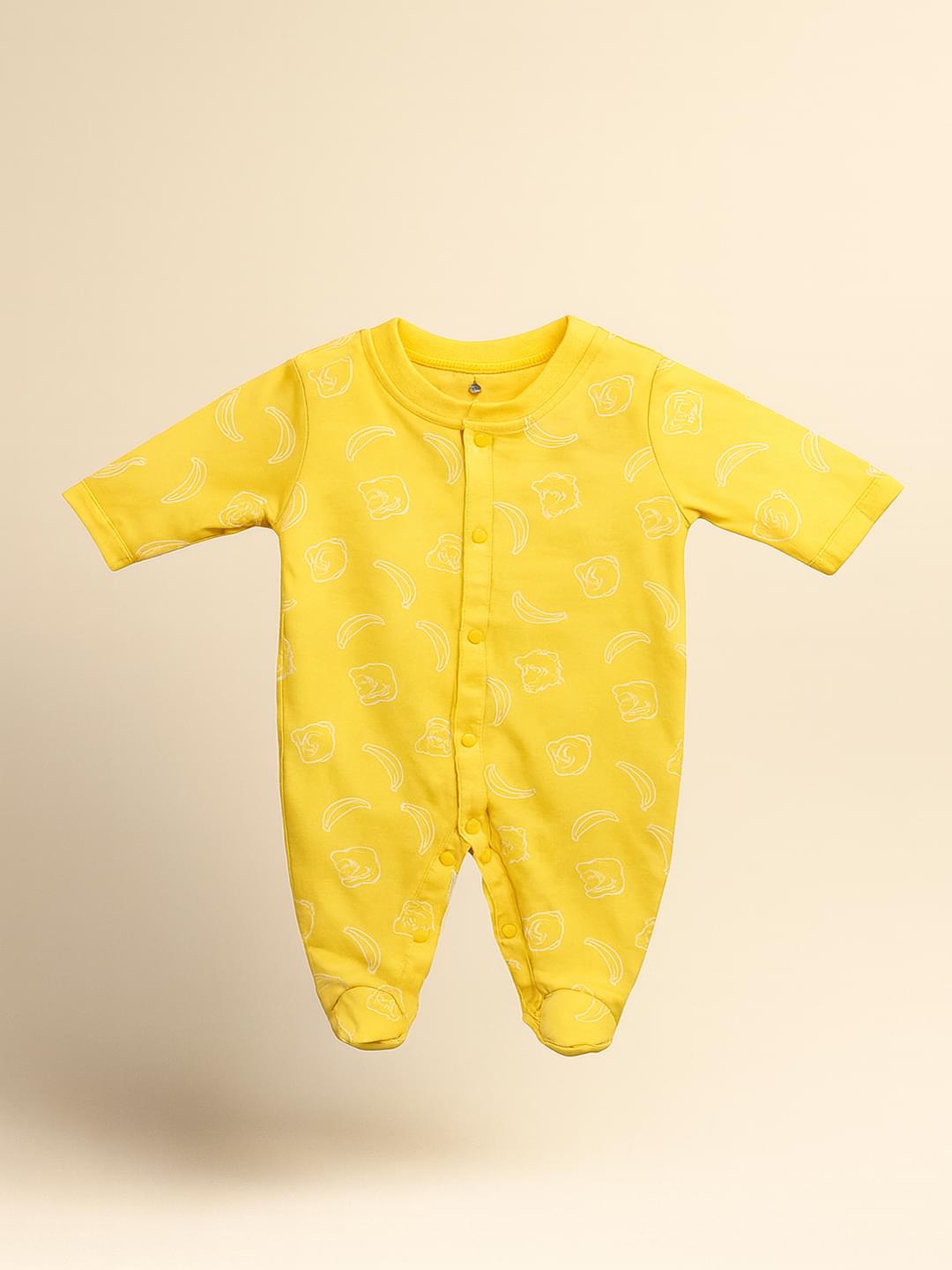 Yellow full sleeve baby romper