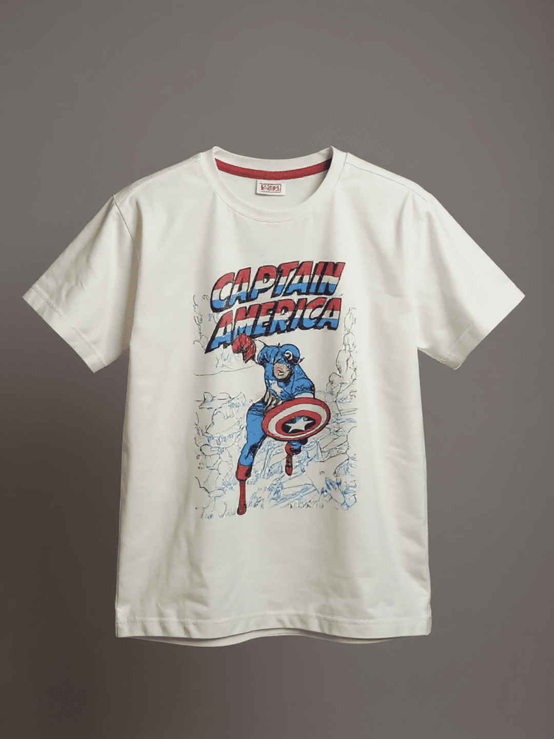 "Captain America" white boys tshirt