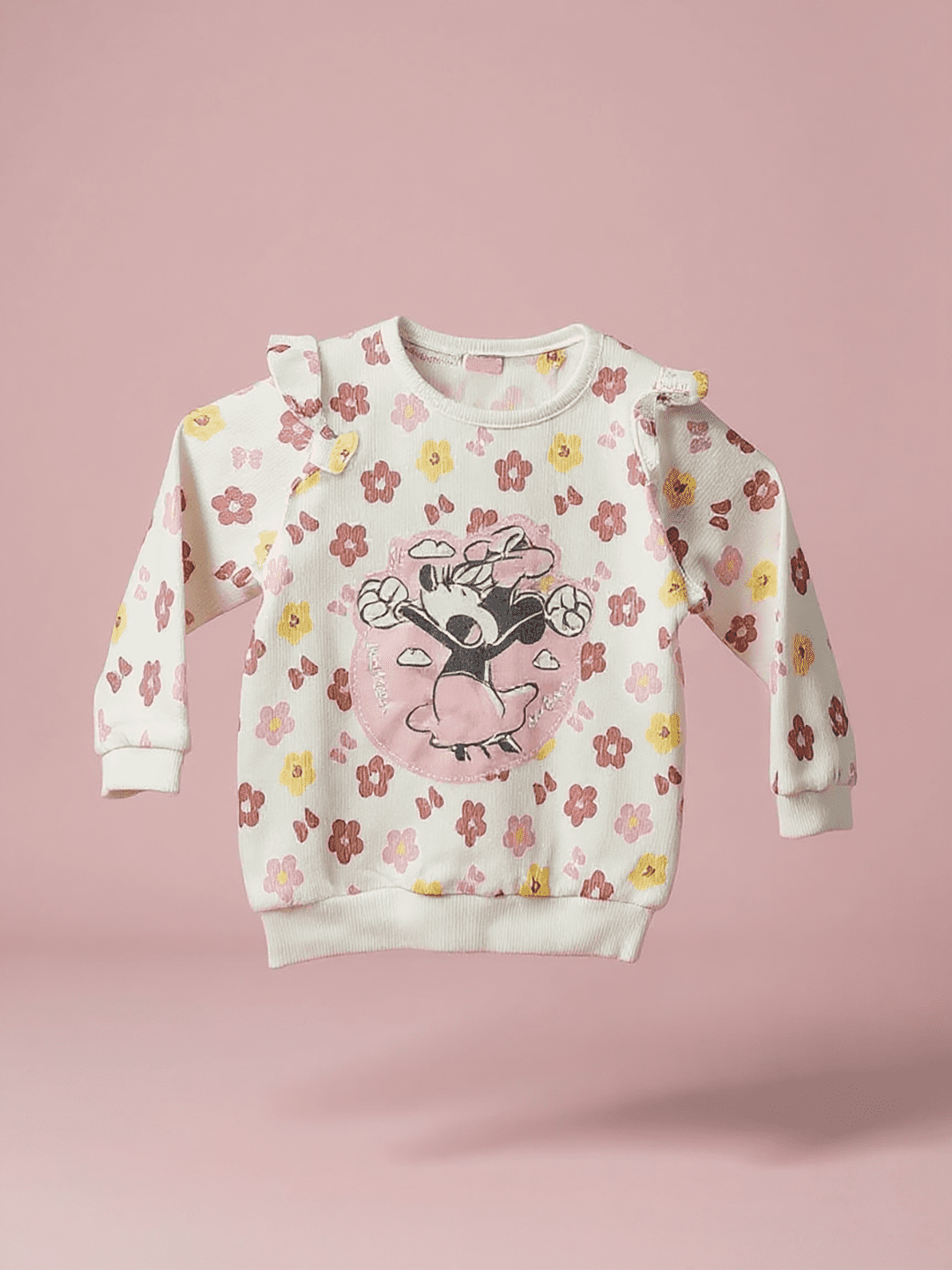 "Minnie" girls white sweatshirt