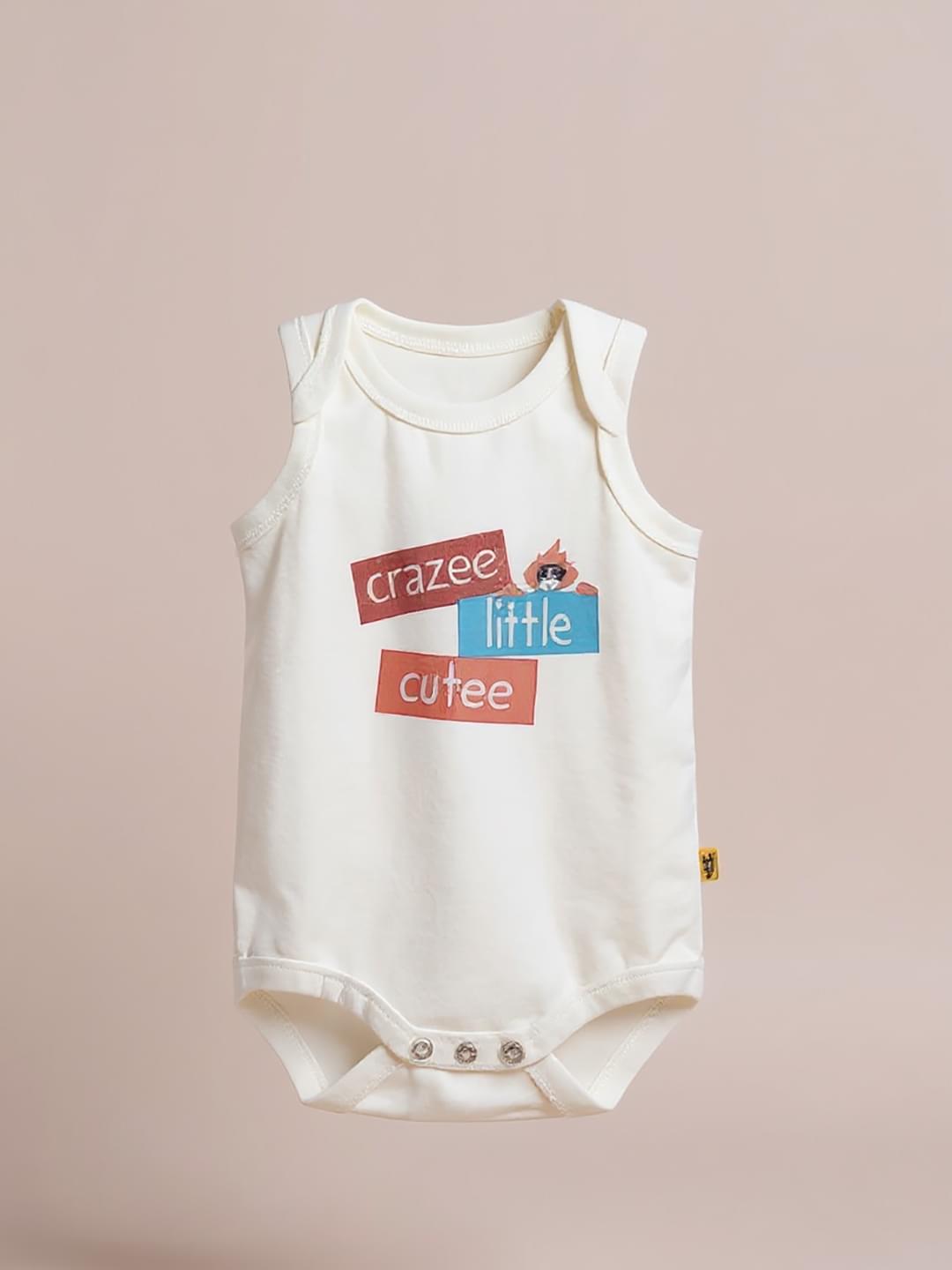 Crazy little no sleeve baby romper